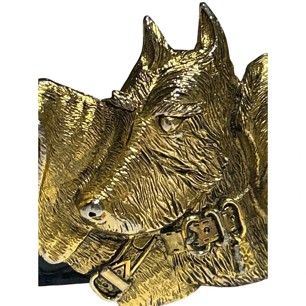Worth New York Gold‎ Dog Buckle Black Croc Embossed Leather Belt  Size P 29